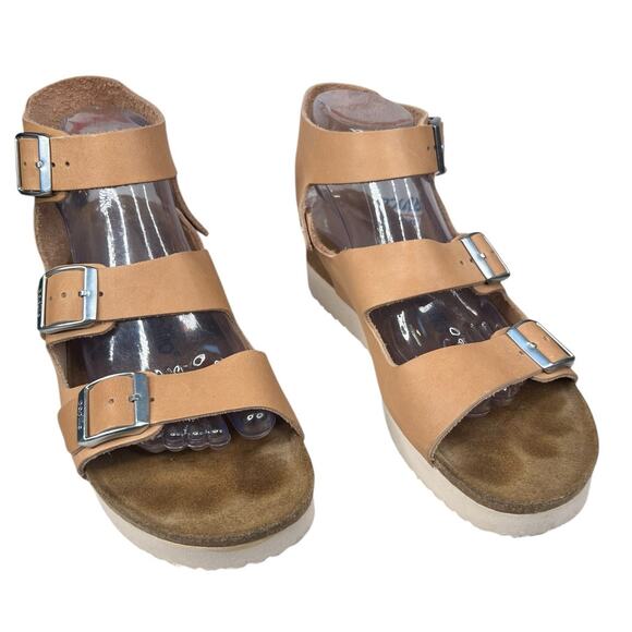 Papillio X Birkenstock Unisex Brown Wedge Sandal Size M 8 W 10 - Picture 5 of 12